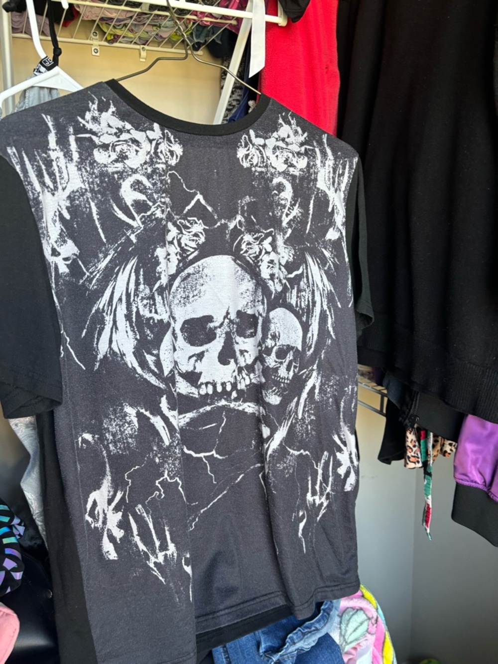 Black Skull Graphic Kids Tee - Youth Short Sleeve Shirt